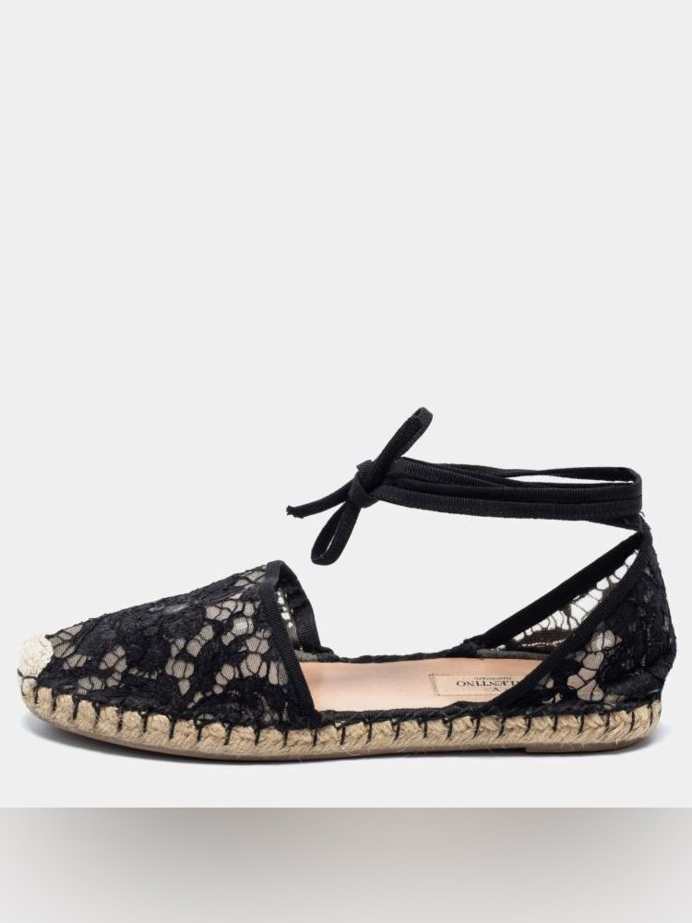Valentino Lace Ankle Tie Espadrille